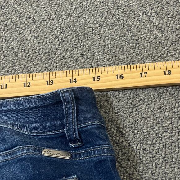 Kancan Jeans Womens Size W13 30 Estilo Distressed Raw Hem Denim Blue Whiskered - Picture 12 of 13